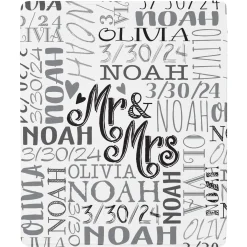 Signature Style Wedding Couple Plush Blanket