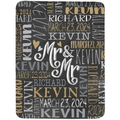 Signature Style Wedding Couple Plush Blanket