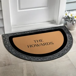 Simple Border Half Round Doormat