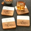 Simple Elegance Marble Wood Coasters