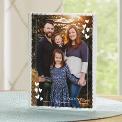 Simple Hearts Photo Glass Block