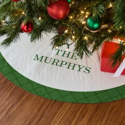 Simple Plaid Border Quilted Tree Skirt