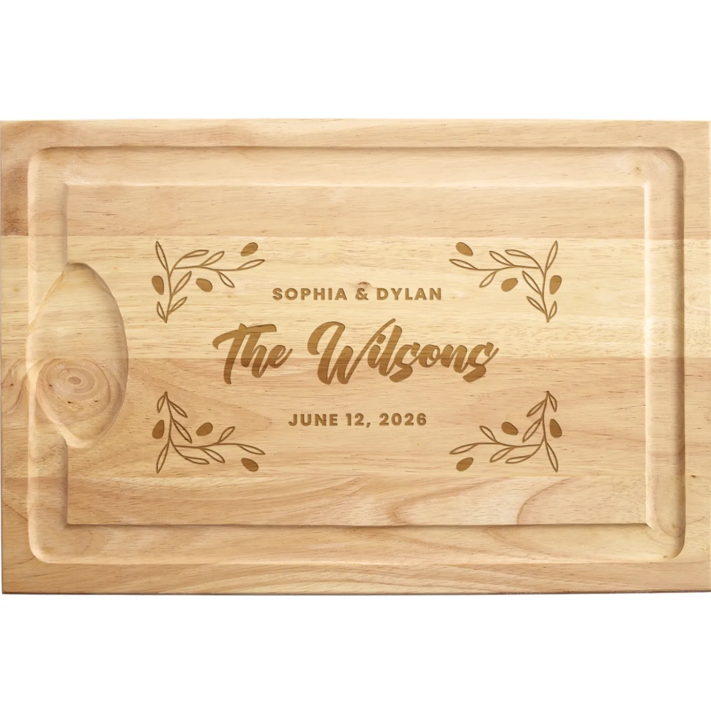 Simple Wreath Maple Wood Cutting Board