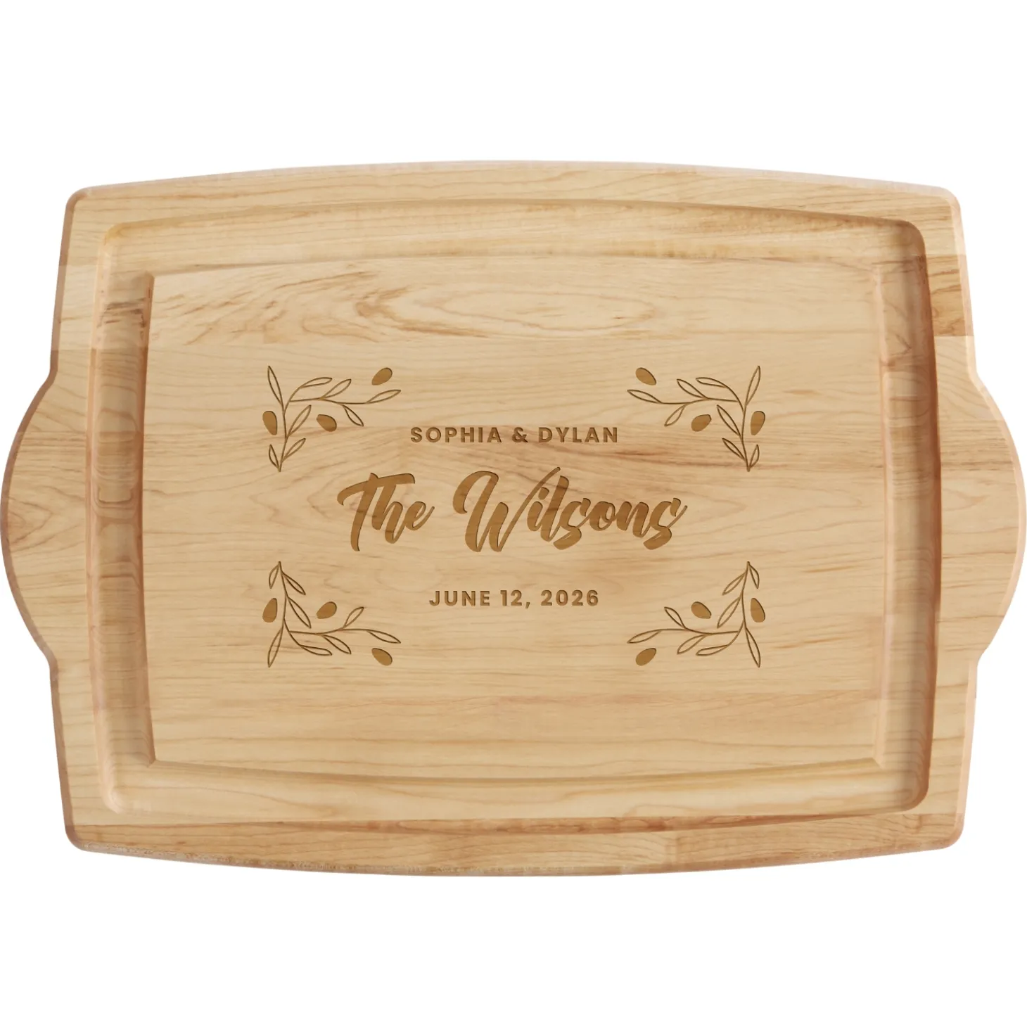 Simple Wreath Maple Wood Cutting Board