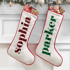 Simply Plaid Name Stocking