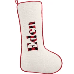 Simply Plaid Name Stocking