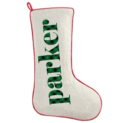 Simply Plaid Name Stocking