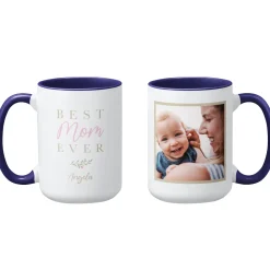 Simply The Best Mom Ever Floral Photo Mug