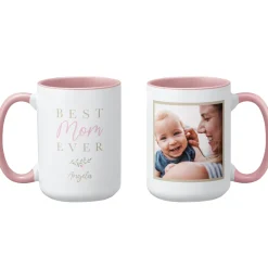 Simply The Best Mom Ever Floral Photo Mug