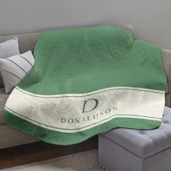 Single Initial and Name Quilted Throw