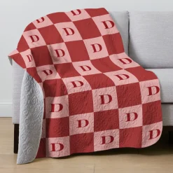 Single Initial Quilted Throw