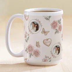 Sister Friendship Floral Photo Mug