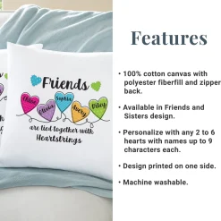 Sisters and Friends Heartstrings Throw Pillow