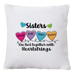 Sisters and Friends Heartstrings Throw Pillow