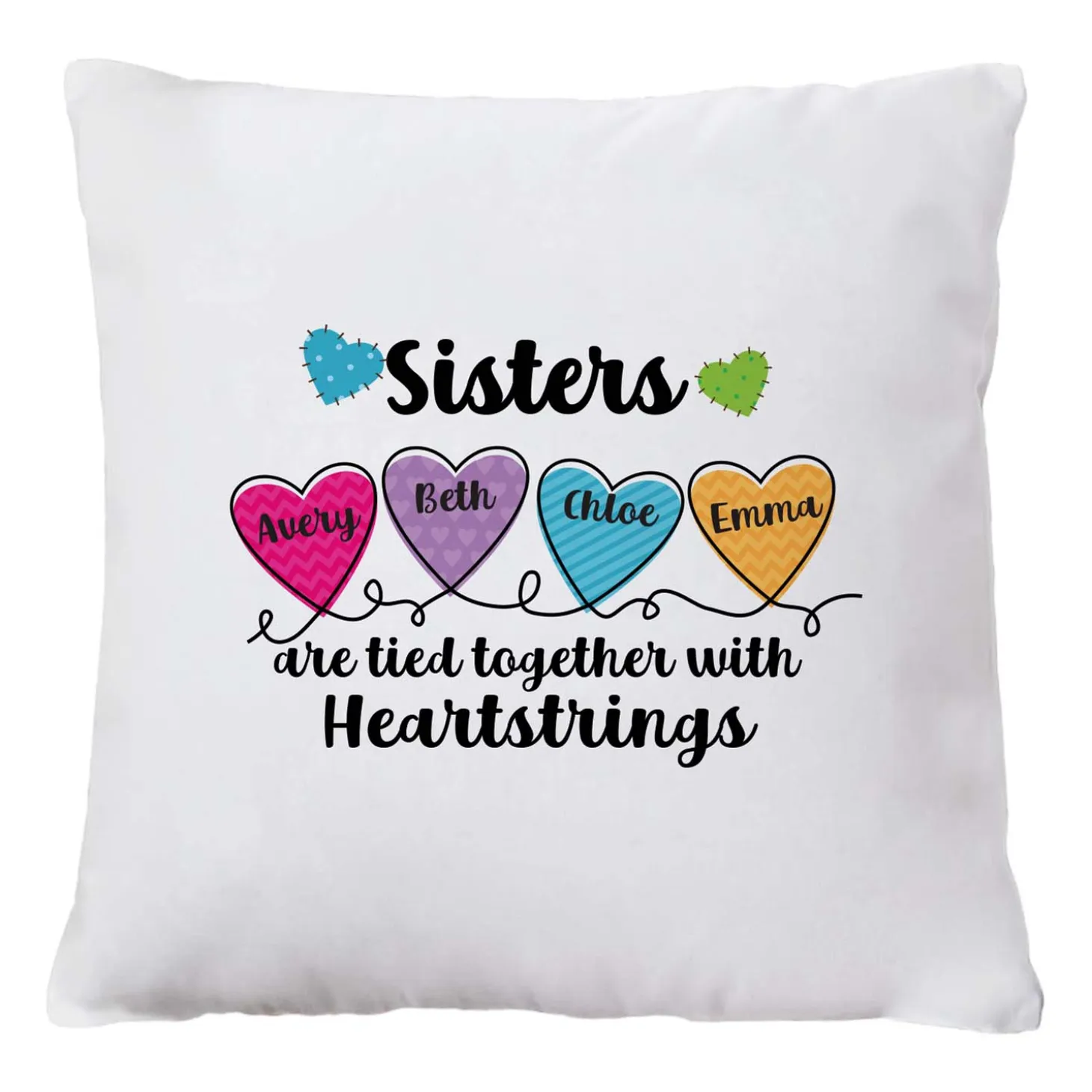 Sisters and Friends Heartstrings Throw Pillow