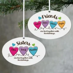 Sisters and Friends Heartstrings Oval Ornament