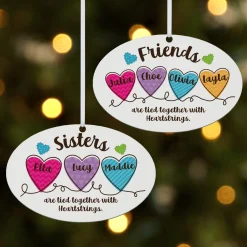 Sisters and Friends Heartstrings Oval Ornament