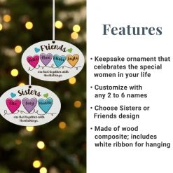 Sisters and Friends Heartstrings Oval Ornament