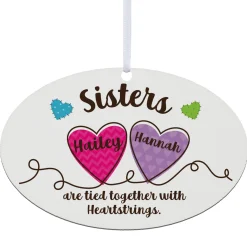 Sisters and Friends Heartstrings Oval Ornament