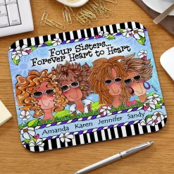 Sisters Heart to Heart Mouse Pad by Suzy Toronto