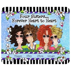 Sisters Heart to Heart Mouse Pad by Suzy Toronto