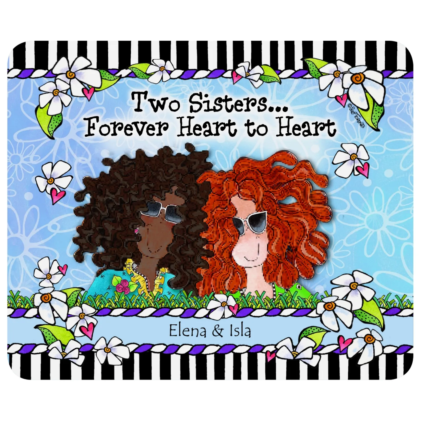 Sisters Heart to Heart Mouse Pad by Suzy Toronto