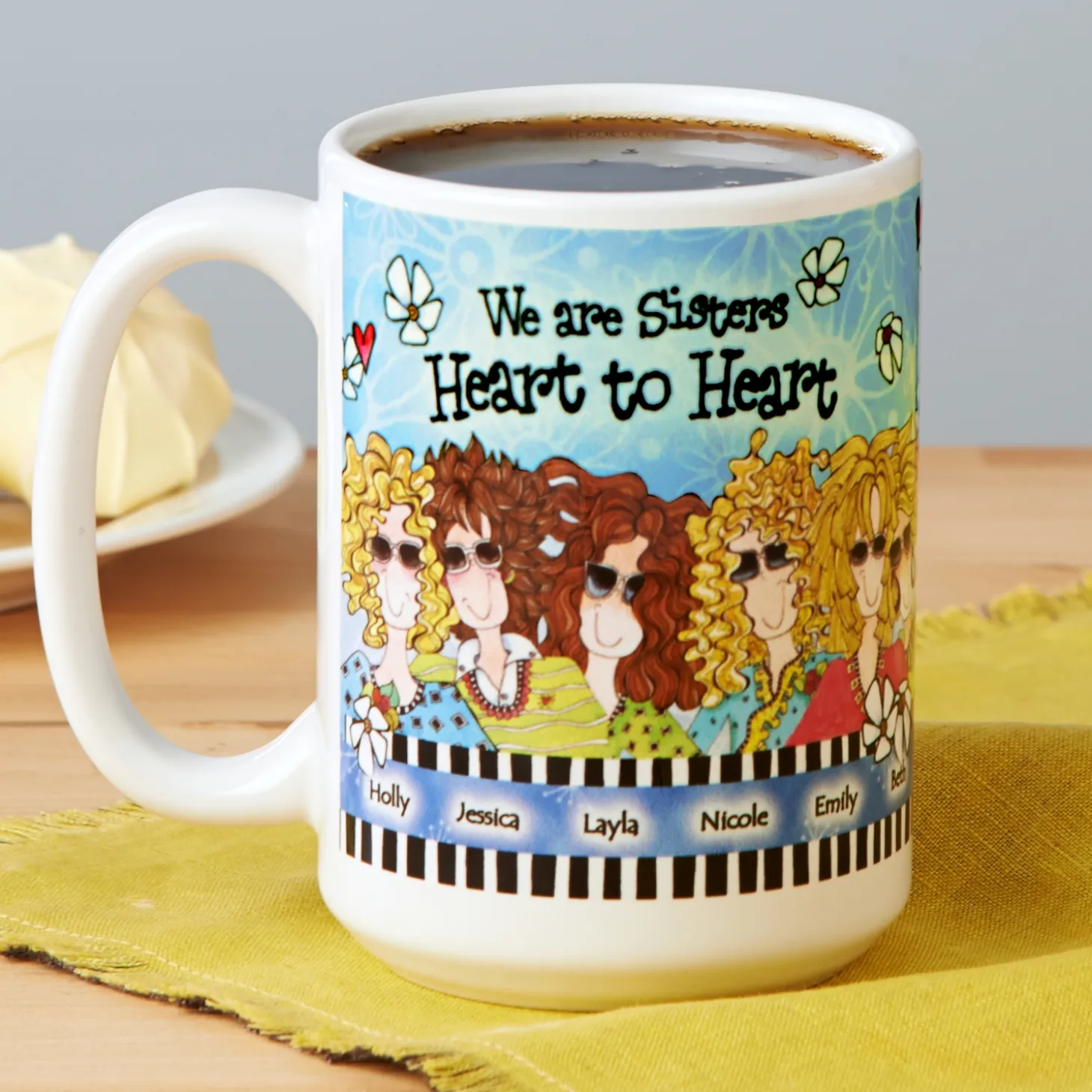 Sisters Heart to Heart Mug by Suzy Toronto