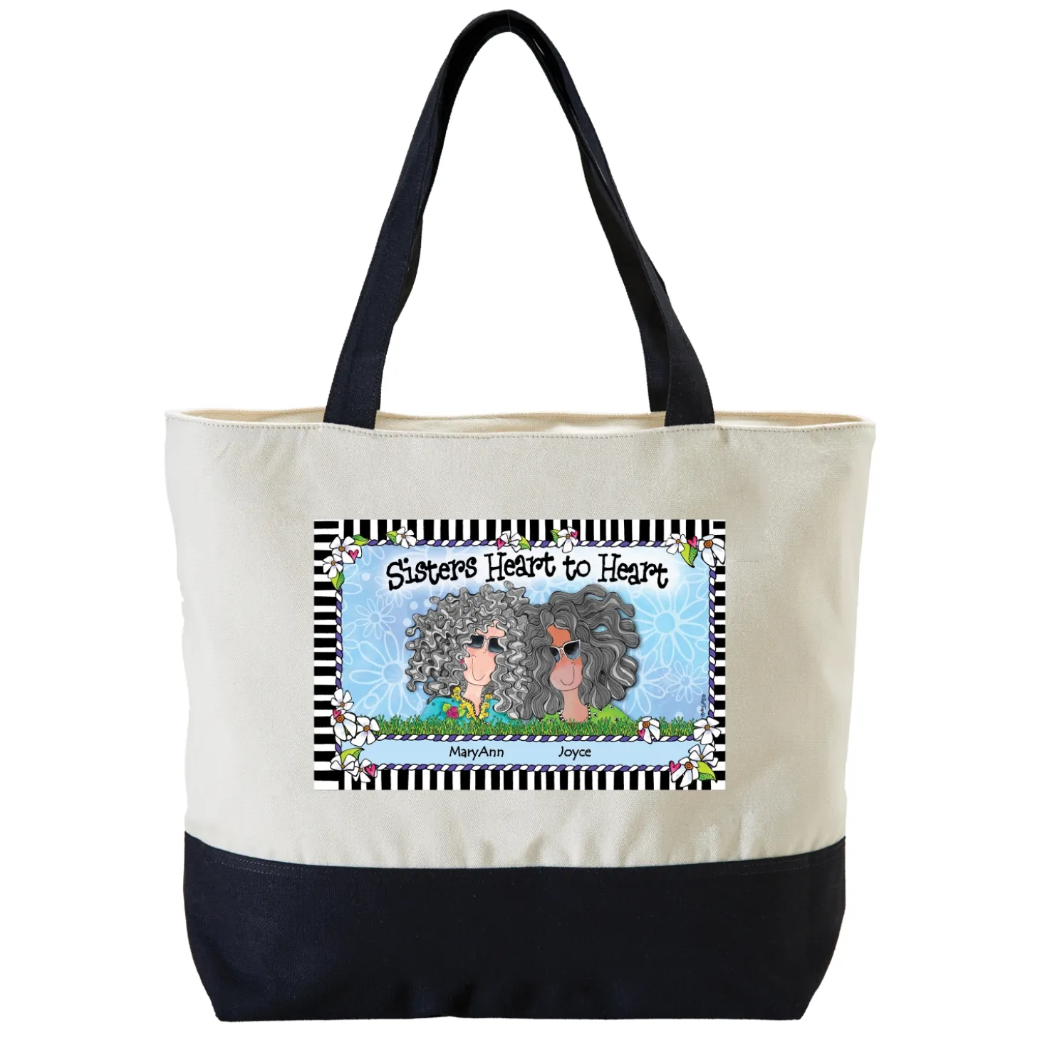 Sisters Heart to Heart Tote Bag by Suzy Toronto
