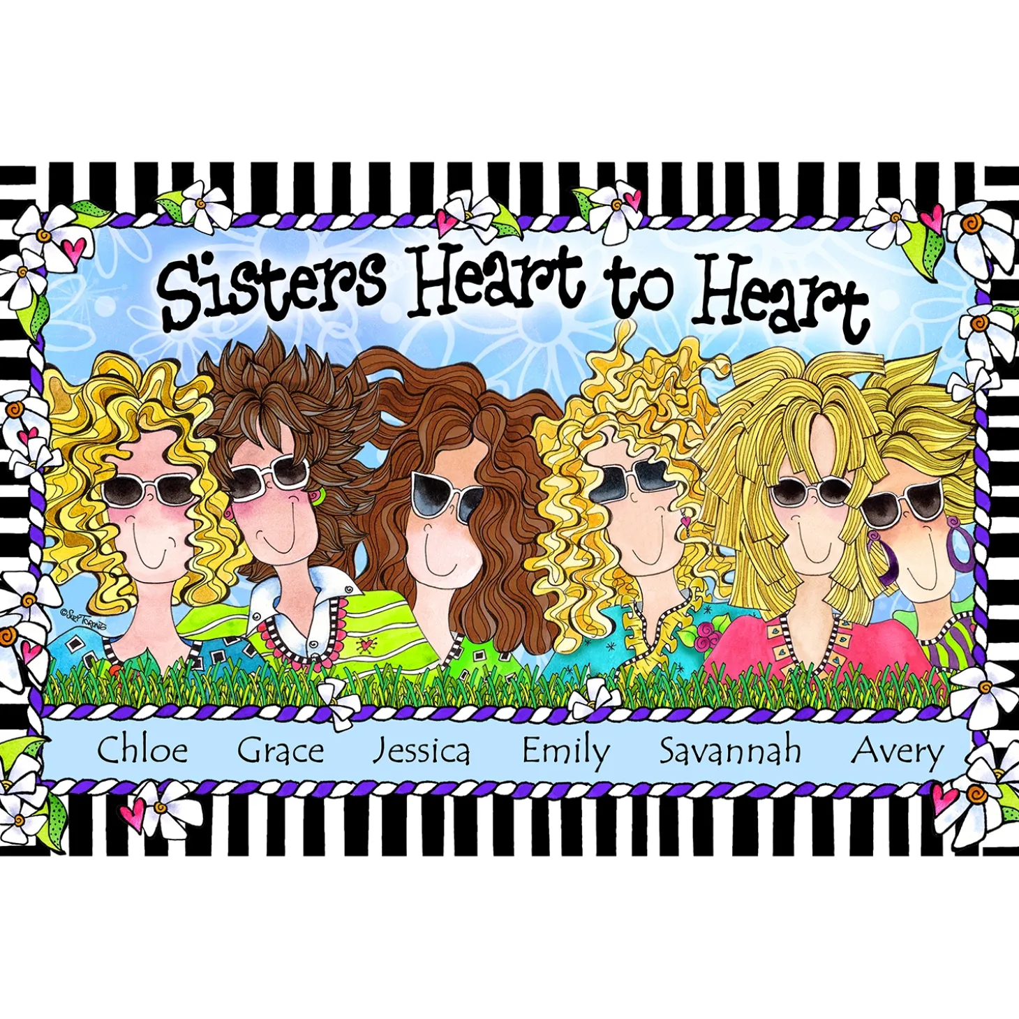 Sisters Heart to Heart Tote Bag by Suzy Toronto