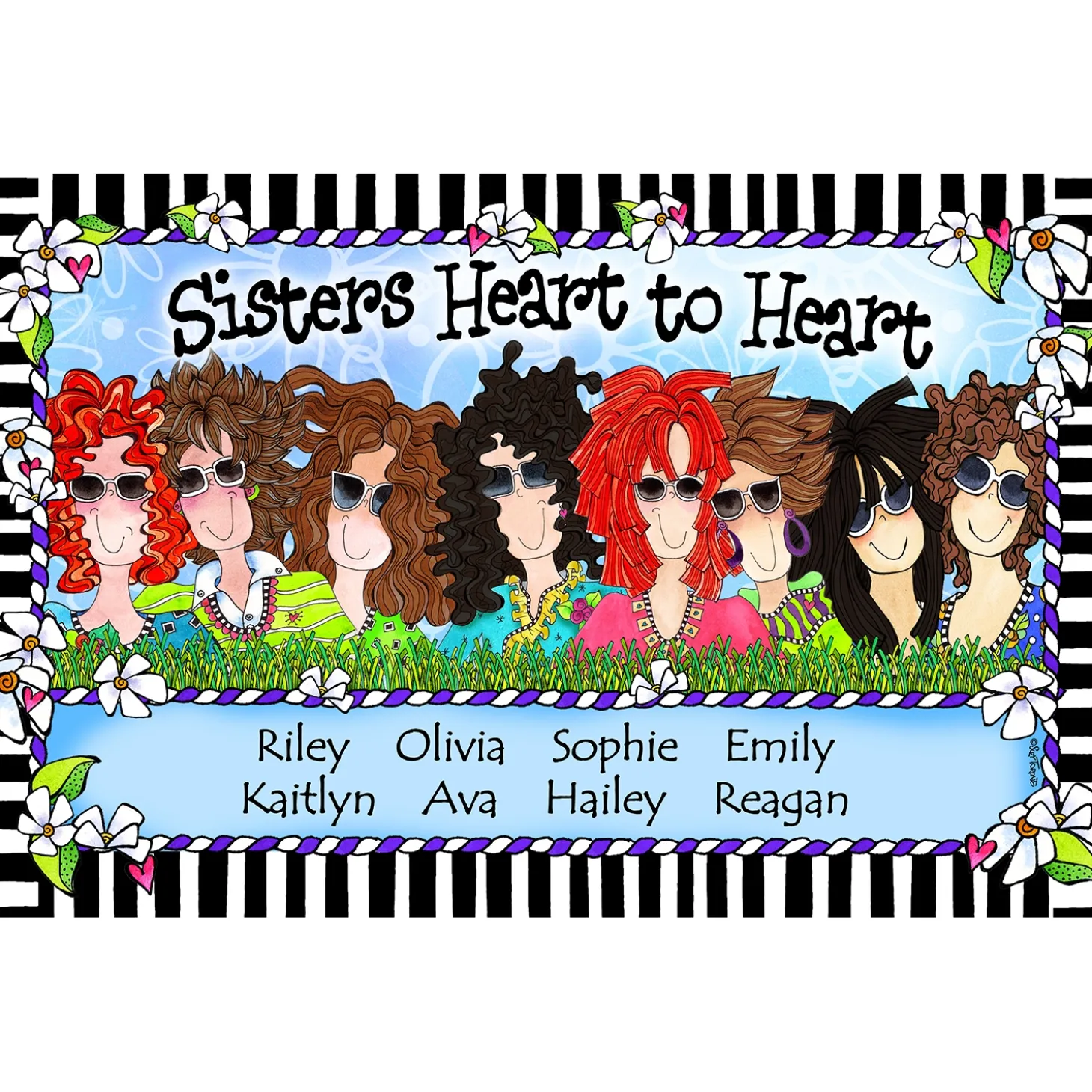 Sisters Heart to Heart Tote Bag by Suzy Toronto