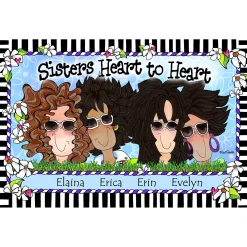 Sisters Heart to Heart Tote Bag by Suzy Toronto