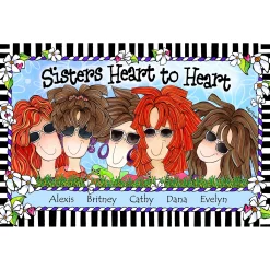 Sisters Heart to Heart Tote Bag by Suzy Toronto
