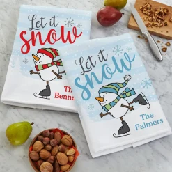 Skating Snowman Kitchen Towel