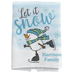 Skating Snowman Kitchen Towel