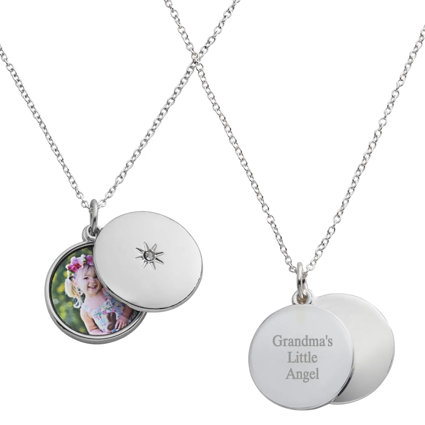 Sliding Locket Photo Birthstone Pendant