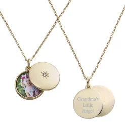 Sliding Locket Photo Birthstone Pendant