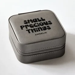 Small Precious Things Travel Jewelry Box .product-info-decoration { display: inline-flex; justify-content: space-between; align-items: center; border-radius: 0.4rem; background-color: #E8E8E8; padding: 0.2rem 0.4rem; font-size: 1.4rem; line-height: 1.6rem; font-weight: var(--font-weight-semibold); letter-spacing: 0.042rem; text-transform: uppercase; --decoration-icon-url: ''; /* will be dynamically set */}.product-info-decoration.badge-icon::before { content: ''; width: 2rem; height: 2rem; background: var(--decoration-icon-url) no-repeat; background-size: 100% 100%; display: block; margin-right: 0.4rem;} Laser Engraved