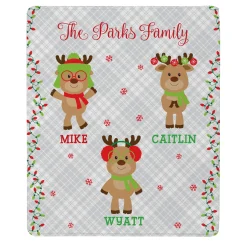 Smart and Sassy Reindeer Plush Blanket