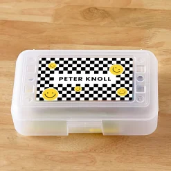 Smiley Checkered Pencil Case
