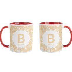 Snowflake Circle Initial Mug