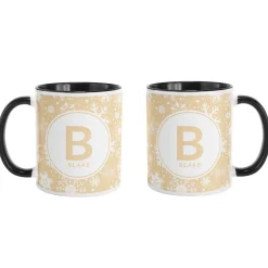 Snowflake Circle Initial Mug