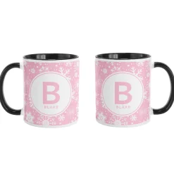 Snowflake Circle Initial Mug