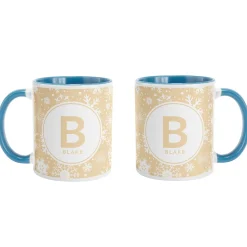 Snowflake Circle Initial Mug