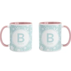 Snowflake Circle Initial Mug