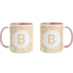 Snowflake Circle Initial Mug