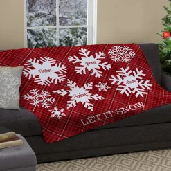 Snowflake Flurry Family Plush Blanket