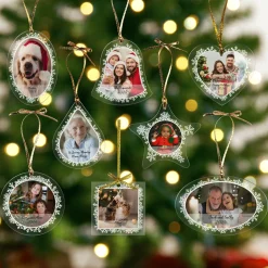 Snowflake Flurry Photo Ornament