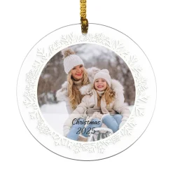Snowflake Flurry Photo Ornament