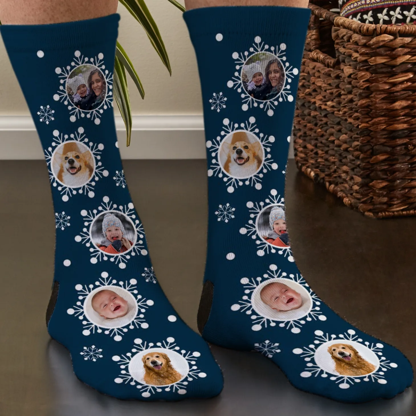 Snowflake Photo Socks