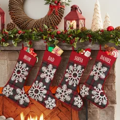 Snowflake Plaid Stocking